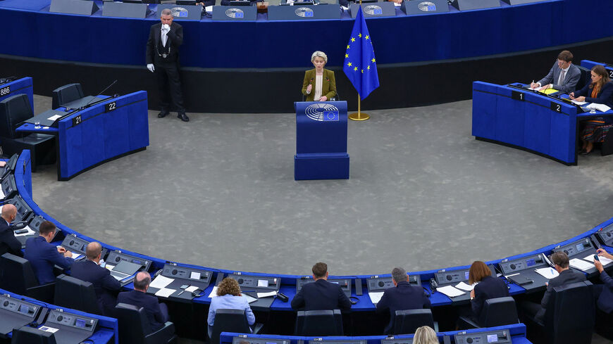 European Commission President Ursula von der Leyen delivers the State of the European Union address to the European Parliament, in Strasbourg, France, September 10, 2025. REUTERS/Yves Herman