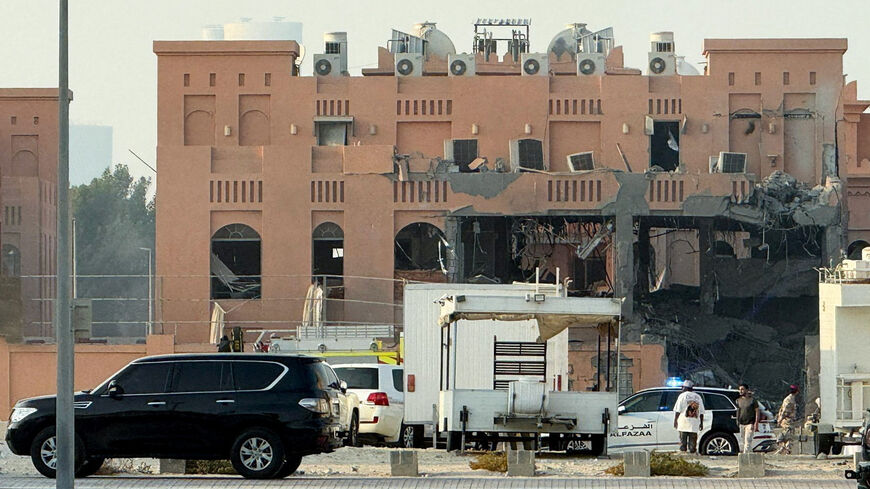 A damaged building, following an Israeli attack on Hamas leaders, according to an Israeli official, in Doha, Qatar, September 9, 2025. REUTERS/Ibraheem Abu Mustafa
