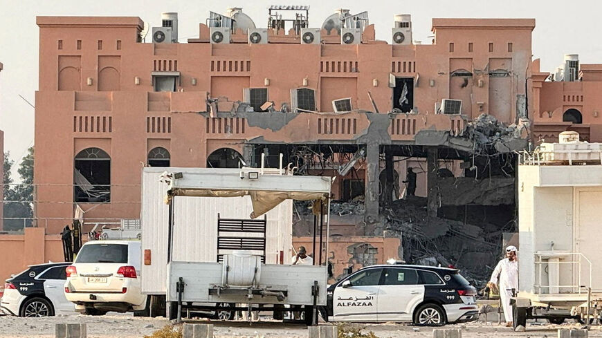 FILE PHOTO: A damaged building, following an Israeli attack on Hamas leaders, according to an Israeli official, in Doha, Qatar, September 9, 2025. REUTERS/Ibraheem Abu Mustafa/ File Photo