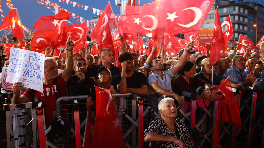 People attend a rally to protest against a recent court ruling that ousted the Istanbul provincial leadership of the main opposition Republican People's Party's (CHP), in Istanbul, Turkey, September 10, 2025. REUTERS/Efekan Akyuz