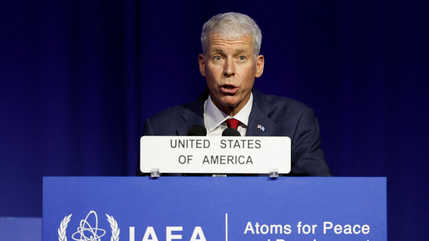 U.S. Energy Secretary Chris Wright speaks on the opening day of the International Atomic Energy Agency (IAEA) General Conference at the agency's headquarters in Vienna, Austria, September 15, 2025. REUTERS/Lisa Leutner