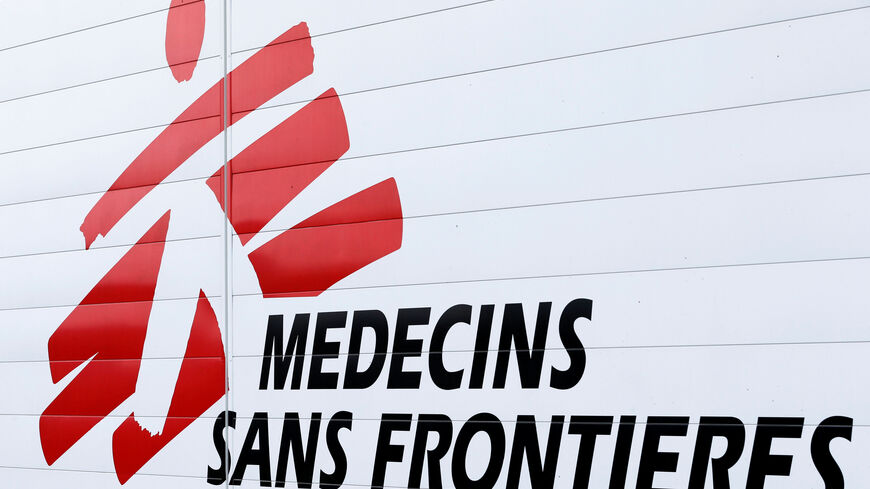 FILE PHOTO: The logo of Medecins Sans Frontieres (MSF - Doctors Without Borders) is seen at the international medical humanitarian organisation MSF logistique centre in Merignac near Bordeaux, France, December 6, 2018. REUTERS/Regis Duvignau/File Photo