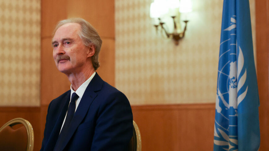 United Nations Special Envoy for Syria Geir Pedersen attends a press conference in Damascus, Syria January 22, 2025. REUTERS/Yamam Al Shaar/File Photo