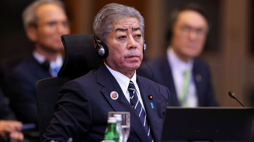 FILE PHOTO: Japan's Foreign Minister Takeshi Iwaya attends the 26th ASEAN Plus Three Foreign Ministers' Meeting at the Kuala Lumpur Convention Centre in Kuala Lumpur, Malaysia, July 10, 2025. REUTERS/Hasnoor Hussain/Pool/File Photo