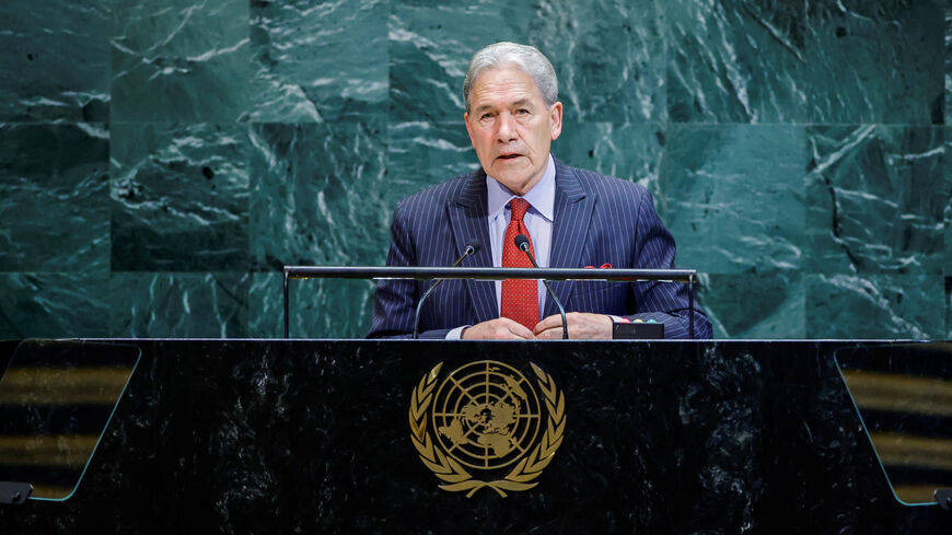 New Zealand's Foreign Minister Winston Peters addresses the 80th United Nations General Assembly at U.N. headquarters in New York, U.S., September 26, 2025. REUTERS/Eduardo Munoz