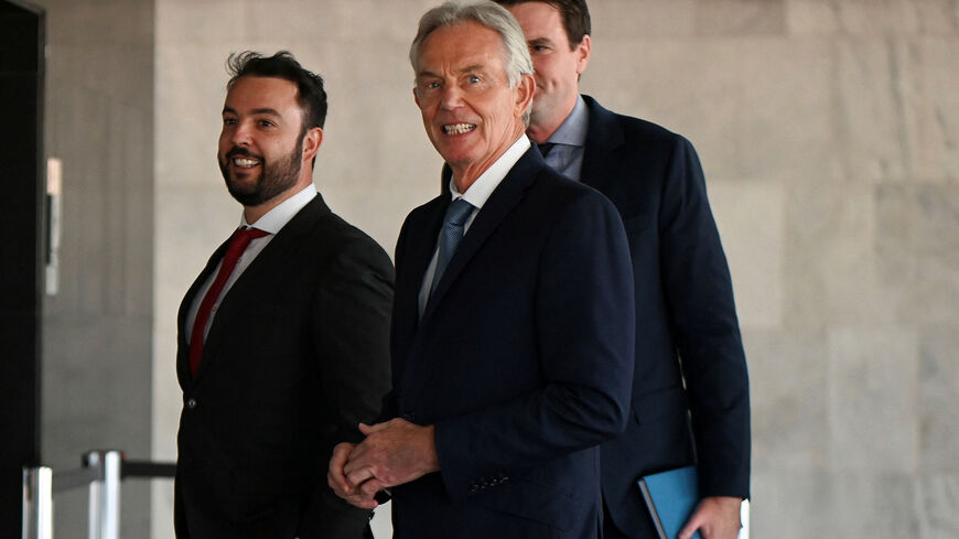 Former British Prime Minister Tony Blair arrives for a meeting with Brazilian President Luiz Inacio Lula da Silva at Planalto palace in Brasilia, Brazil July 22, 2024. REUTERS/Andressa Anholete