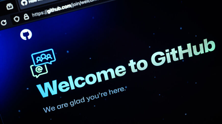 LONDON, ENGLAND - FEBRUARY 23: A photo illustration shows a laptop screen displays welcome screens and messages on the Github developer platform website, on February 23, 2024 in London, England. (Photo illustration by Leon Neal/Getty Images)
