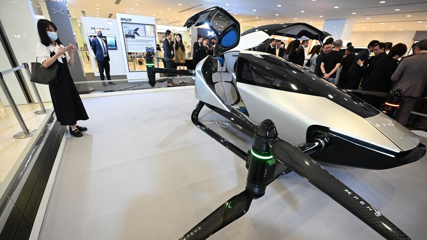 An Xpeng AeroHT X2 Flying Car is seen on display in Hong Kong on May 17, 2024