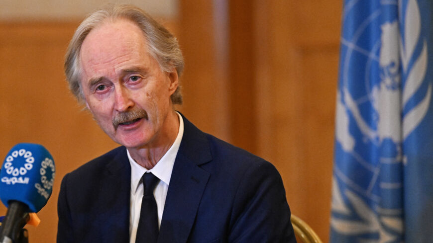 UN Special Envoy for Syria, Geir Otto Pedersen addresses a press conference in Damascus on Jan. 22, 2025. 