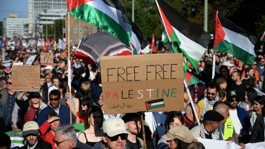 Large crowds joined a pro-Palestinian march in Berlin at the weekend 