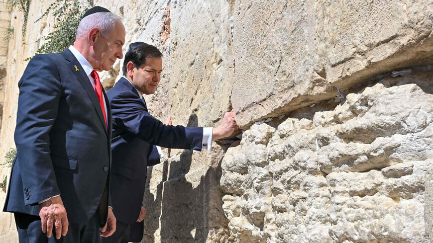 Israeli Prime Minister Benjamin Netanyahu and US Secretary of State Marco Rubio at the Western Wall, Jerusalem, Sept. 14, 2025.