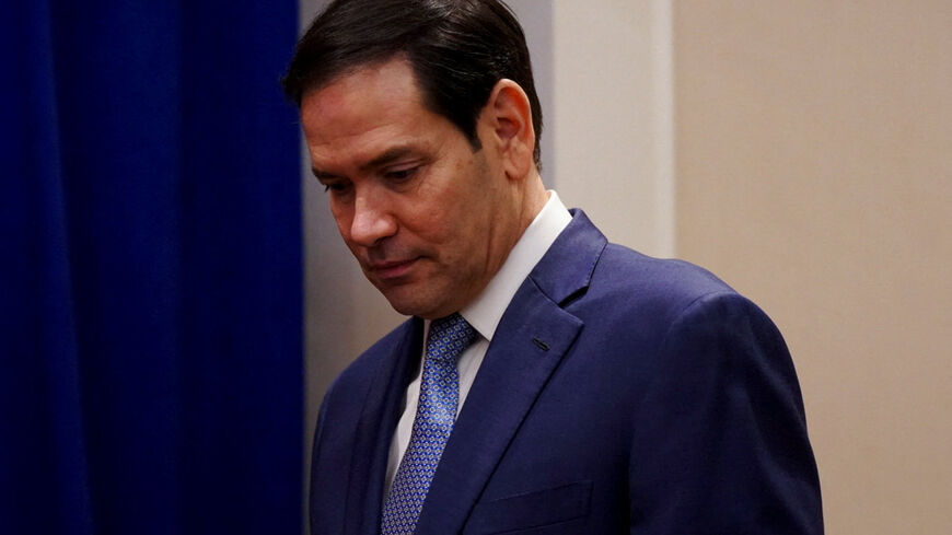 U.S. Secretary of State Marco Rubio looks on ahead of a meeting at the Lotte New York Palace Hotel on the sidelines of the 80th United Nations General Assembly in New York City, U.S., September 22, 2025. REUTERS/Bing Guan/Pool