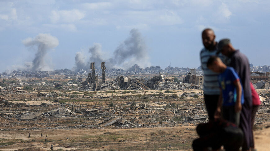 Smoke rises following explosions during the Israeli military offensive in Gaza City, as seen from the central Gaza Strip, October 6, 2025. REUTERS/Dawoud Abu Alkas