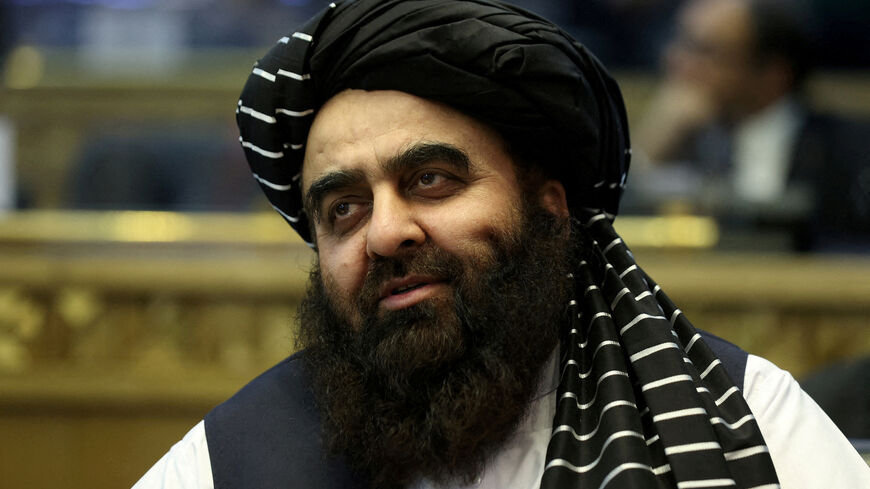FILE PHOTO: Afghanistan's Taliban Foreign Minister Amir Khan Muttaqi attends the Tehran International Conference on Palestine in Tehran, Iran, December 23, 2023.  Majid Asgaripour/WANA (West Asia News Agency) via REUTERS