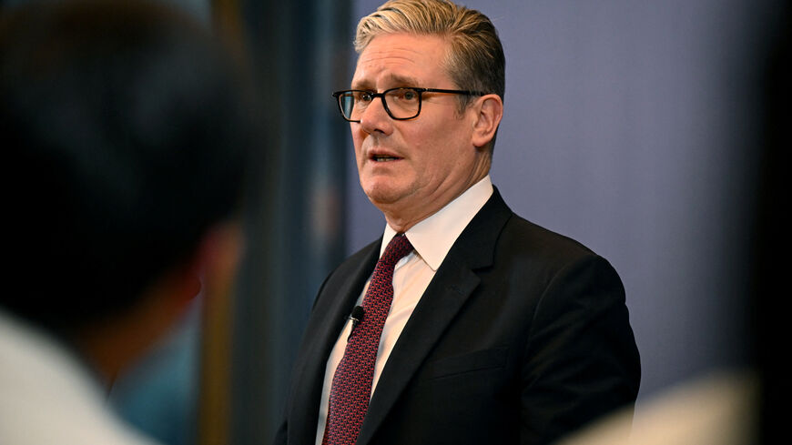 MUMBAI, INDIA - OCTOBER 9:  British Prime Minister Keir Starmer speaks during a press conference on October 9, 2025 in Mumbai, India.  Leon Neal/Pool via REUTERS