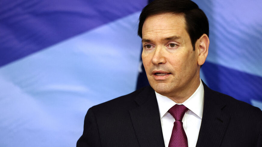 U.S. Secretary of State Marco Rubio speaks to the press following his meeting with Israel's Prime Minister Benjamin Netanyahu (not pictured) at the Prime Minister's office in Jerusalem, October 23, 2025. Fadel Senna/Pool via REUTERS