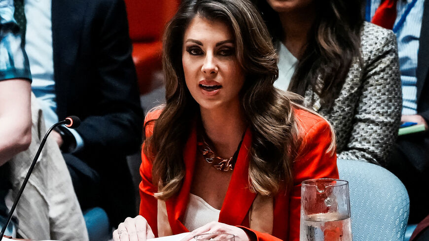 Deputy United States Special Envoy to the Middle East Morgan Ortagus speaks to members of the U.N. Security Council before voting on a draft resolution demanding a ceasefire in Gaza, at U.N. headquarters in New York City, U.S., September 18, 2025. REUTERS/Eduardo Munoz