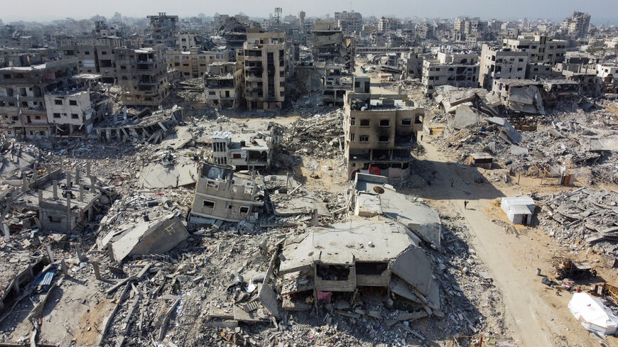 A drone view shows a residential neighborhood in Gaza City, October 19. REUTERS/Dawoud Abu Alkas