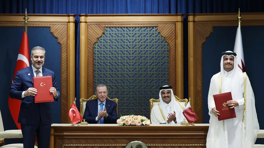 Turkey's President Recep Tayyip Erdogan held talks with Qatar's emir, Sheikh Tamim bin Hamad al-Thani