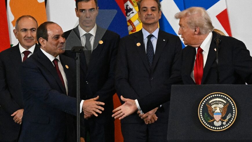 US President Donald Trump hailed a "tremendous day for the Middle East" at a Gaza summit co-hosted by Egypt's President Abdel Fattah al-Sisi 