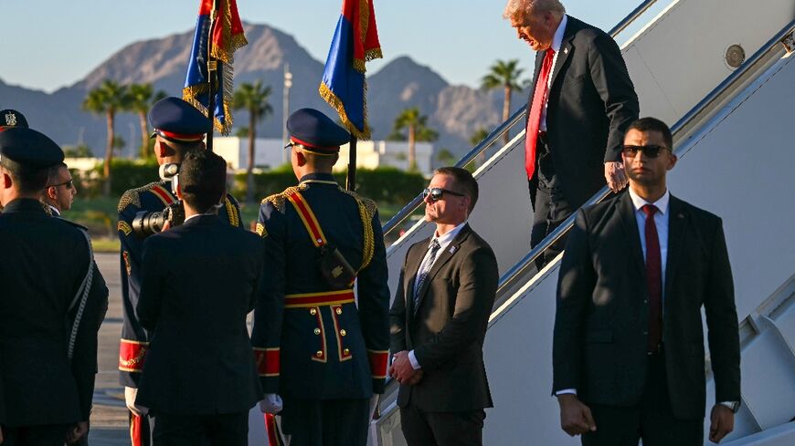 US President Donald Trump lands in Egypt for a summit on Gaza