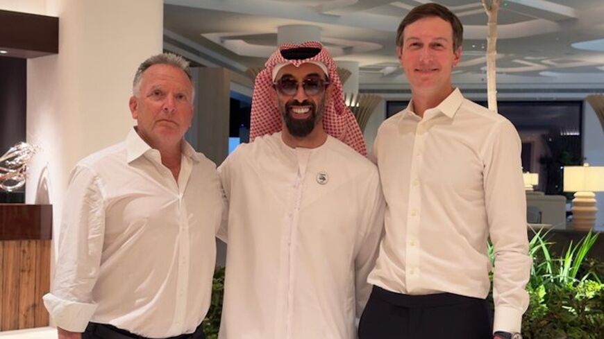 Steve Witkoff, the US Special Envoy for the Middle East, and Jared Kushner meet with UAE National Security Adviser Sheikh Tahnoon bin Zayed Al Nahyan in Abu Dhabi, Oct. 22, 2025.