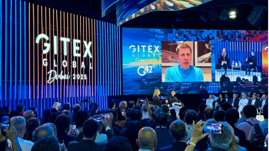 Sam Altman speaking on day 2 at GITEX Global on Oct.14, 2025 — GITEX Global