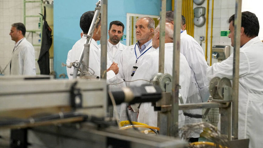Iranian President Masoud Pezeshkian visits the Iranian Atomic Energy Organisation in Tehran, Iran, November 2, 2025. Iranian Atomic Organisation/WANA (West Asia News Agency)/Handout via REUTERS