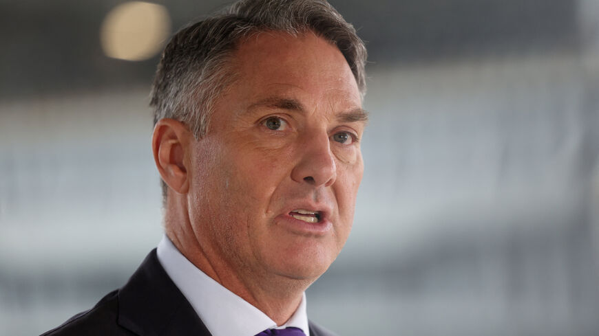 Richard Marles, Australian Deputy Prime Minister and Minister for Defence, speaks during an announcement at the Royal Australian Navy base HMAS Kuttabul, in Sydney, Australia, September 10, 2025. REUTERS/Hollie Adams