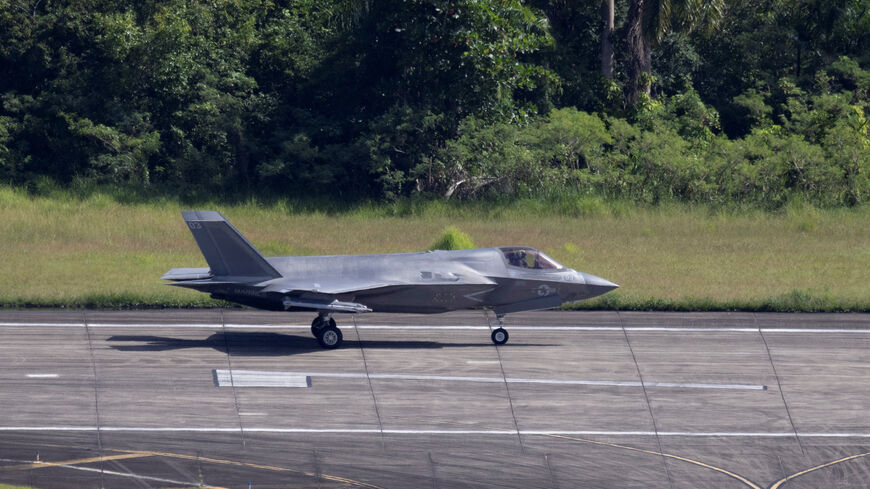 A U.S. Marine Corps F-35 taxies on the runway at the former Roosevelt Roads Naval Station in Ceiba, Puerto Rico, October 29, 2025. REUTERS/Ricardo Arduengo