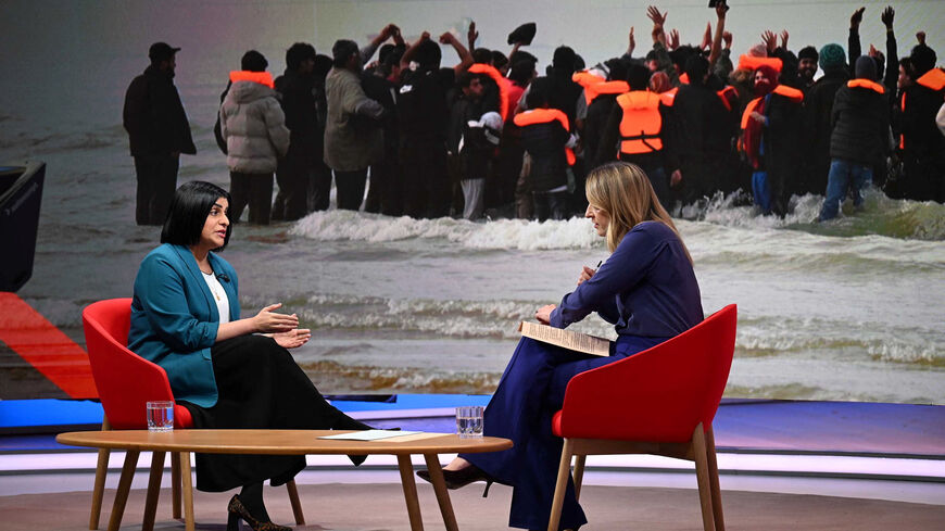 British Home Secretary Shabana Mahmood appears on Sunday with Laura Kuenssberg at the BBC in London, Britain, November 16 2025 in this handout image. Jeff Overs/BBC/Handout via REUTERS    THIS IMAGE HAS BEEN SUPPLIED BY A THIRD PARTY. NO NEW USES AFTER 21 DAYS. NO RESALES. NO ARCHIVES. MANDATORY CREDIT