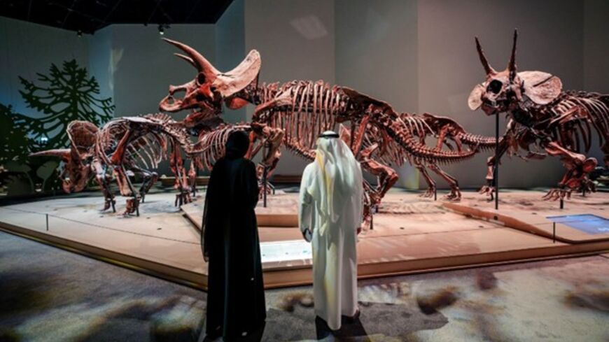 A view of “March of the Triceratops” at the Natural History Museum. Courtesy of the Natural History Museum 