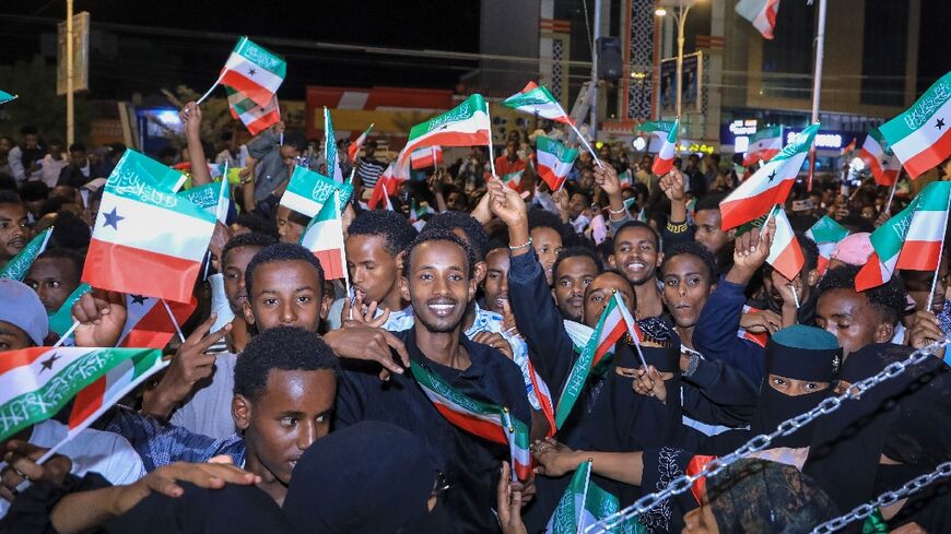 Thousands of people thronged the streets in the capital Hargeisa