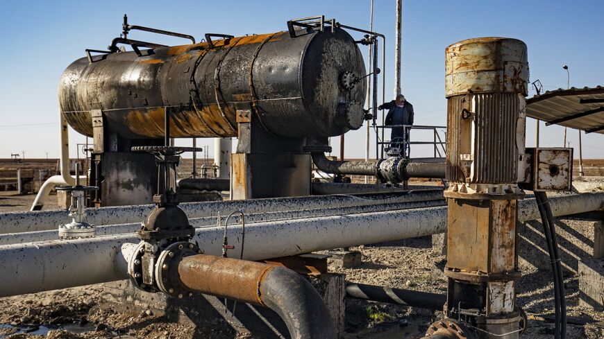 An employee works at the Rmailan oil field in the northeastern Syria, near the border with Turkey, on Jan. 8, 2025.