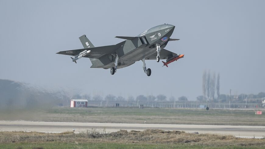An undated photo shows a Kizilelma unmanned fighter jet taking flight.