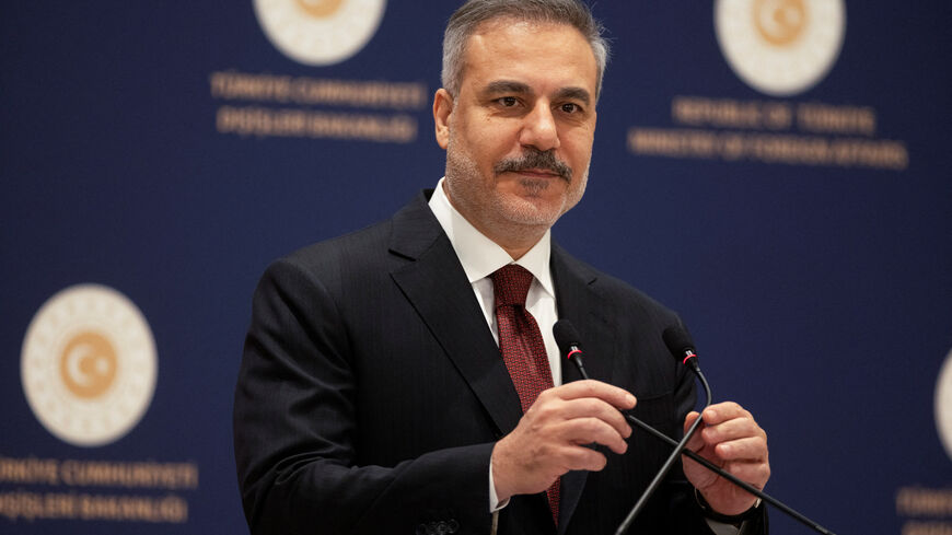 Turkish Foreign Minister Hakan Fidan speaks during a press conference in Istanbul, Turkey, January 15, 2026. REUTERS/Umit Bektas