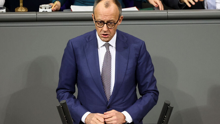 German Chancellor Friedrich Merz gives a government statement on the foreign policy situation during a session of the lower house of the German parliament, the Bundestag, in Berlin, Germany, January 29, 2026. REUTERS/Liesa Johannssen