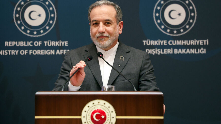 Iranian Foreign Minister Abbas Araqchi attends a press conference after meeting with his Turkish counterpart Hakan Fidan, in Istanbul, Turkey, January 30, 2026. REUTERS/Dilara Senkaya