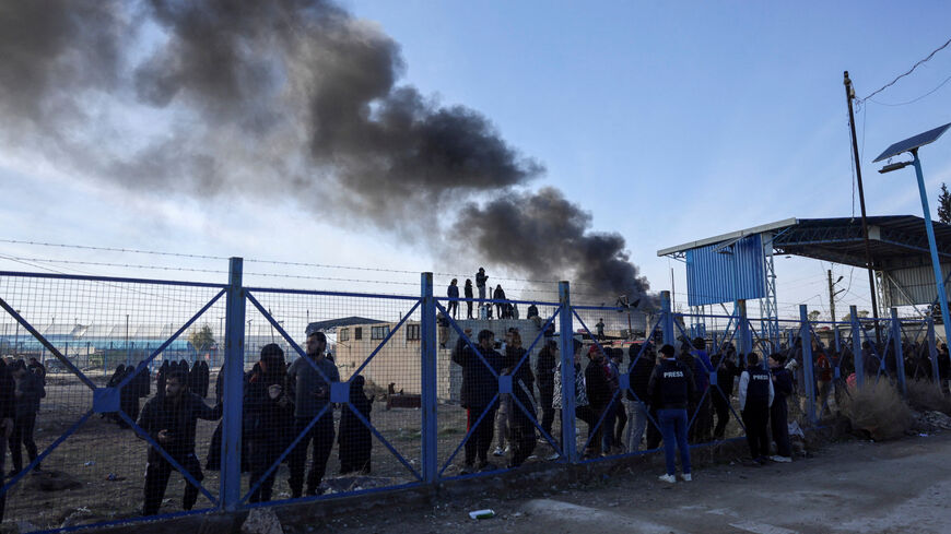 FILE PHOTO: Detainees gather at al-Hol camp after the Syrian government took control of it following the withdrawal of Syrian Democratic Forces (SDF), in Hasaka, Syria, January 21, 2026. REUTERS/Khalil Ashawi/File Photo