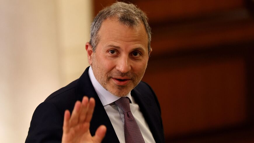 Lebanese MP Gebran Bassil attends the 12th parliamentary session to elect a new president in Beirut's downtown district on June 14, 2023.