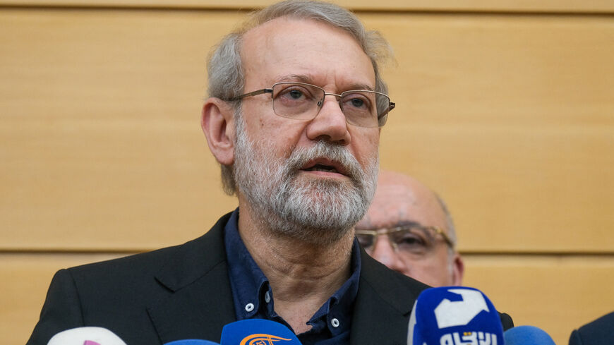 Ali Larijani, Secretary of Iran's Supreme National Security Council, arrives in Beirut, Lebanon, on Sept. 27, 2025, to attend a memorial service for Hezbollah leader Hassan Nasrallah. 