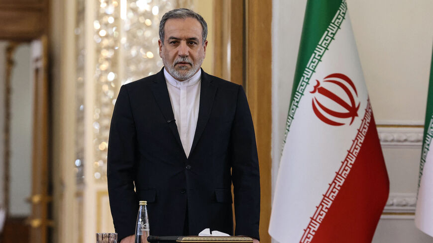 Iranian Foreign Minister Abbas Araghchi addresses foreign ambassadors to Iran, in Tehran on Oct. 5, 2025. 