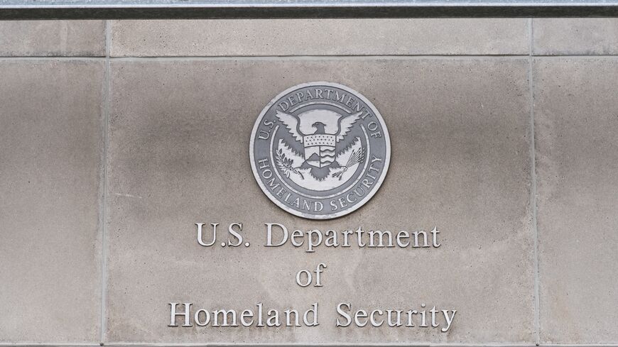 US Department of Homeland Security logo on a federal building in Milwaukee, Wisconsin, on March 8, 2016.