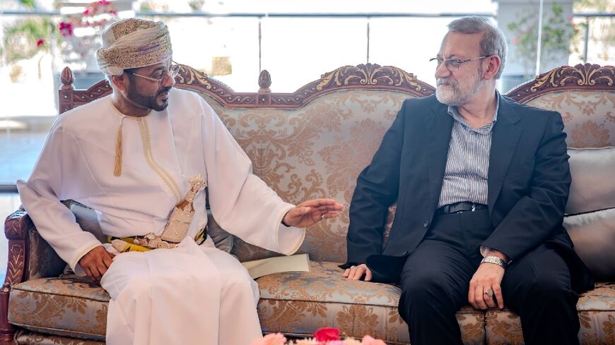 Iranian security chief Ali Larijani held talks in mediator Oman