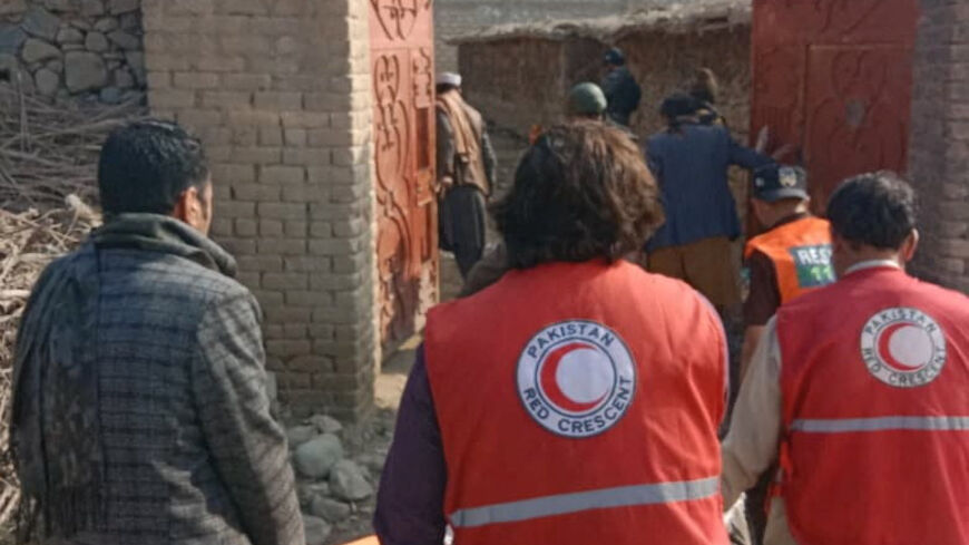 Emergency workers respond after reported militant attack in Bajaur, Khyber Pakhtunkhwa Province, Pakistan, February 17, 2026.  Pakistan Red Crescent Merged Areas/Handout via REUTERS