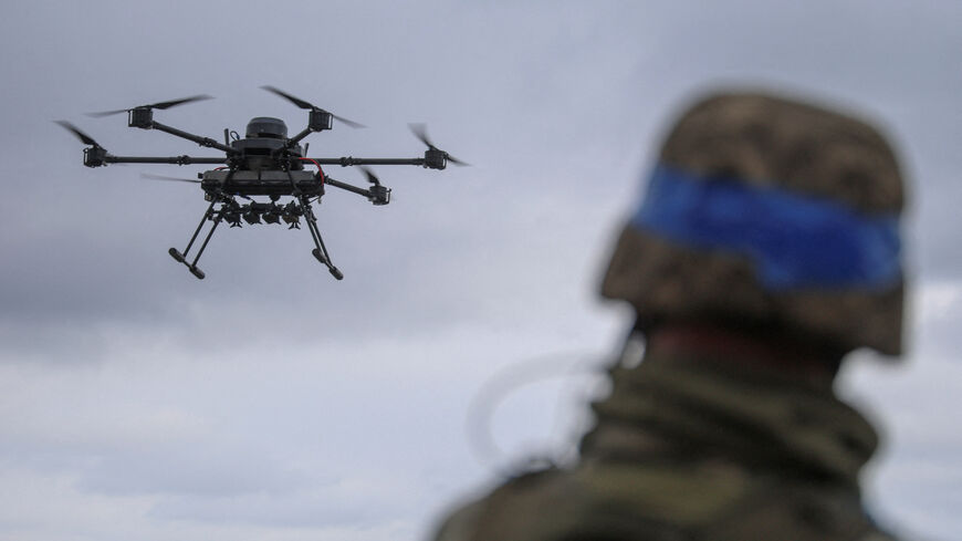 FILE PHOTO: A Ukrainian serviceman of the 25th Airborne Brigade looks at a Vampire, a heavy unmanned aerial vehicle, during its flight near a front line, amid Russia's attack on Ukraine, in Donetsk region, Ukraine April 5, 2025. REUTERS/Oleksandr Ratushniak/File Photo