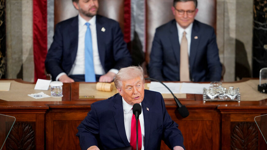 U.S. President Donald Trump delivers the State of the Union address in the House Chamber of the U.S. Capitol in Washington, D.C., U.S., February 24, 2026.  REUTERS/NATHAN HOWARD