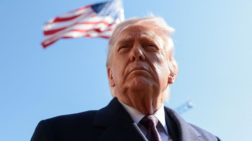 U.S. President Donald Trump speaks to the media, as he departs from the White House ahead of his trip to Corpus Christi, Texas, in Washington, D.C., U.S., February 27, 2026. REUTERS/Evelyn Hockstein