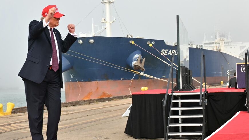 Trump spoke about Iran while visiting the Port of Corpus Christi in Texas