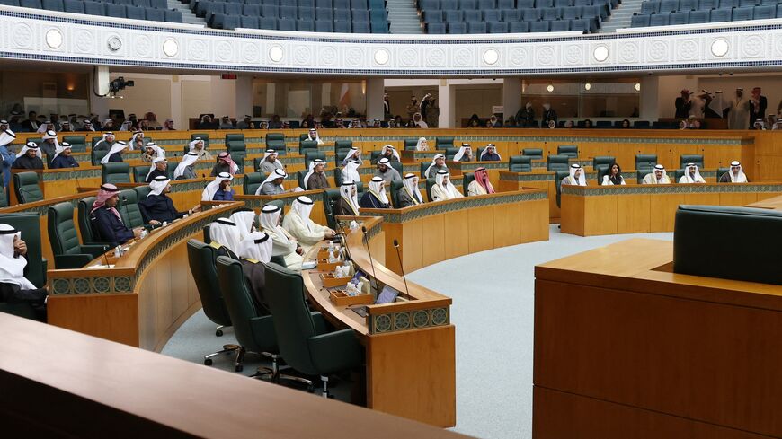 Kuwaiti members of parliament attend a special session for the swearing in ceremony for the prime minister and his cabinet ministers, at the National Assembly in Kuwait City on Jan. 29, 2024. 